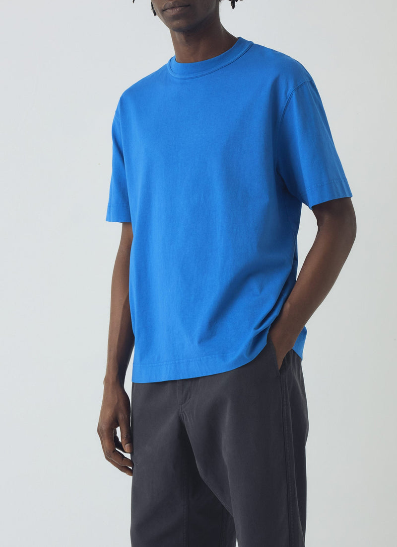 Cotton Relaxed Tee | Azure