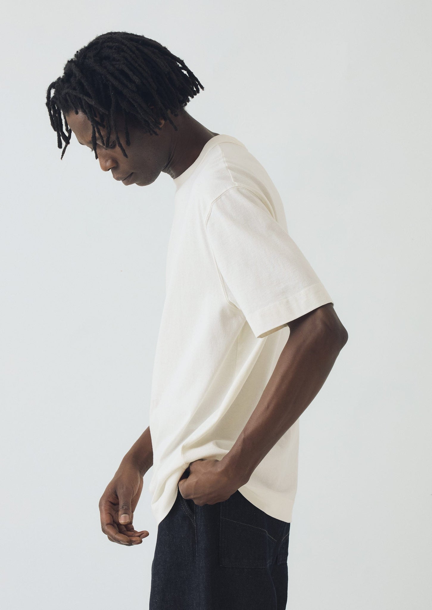 Cotton Relaxed Tee | Paper White