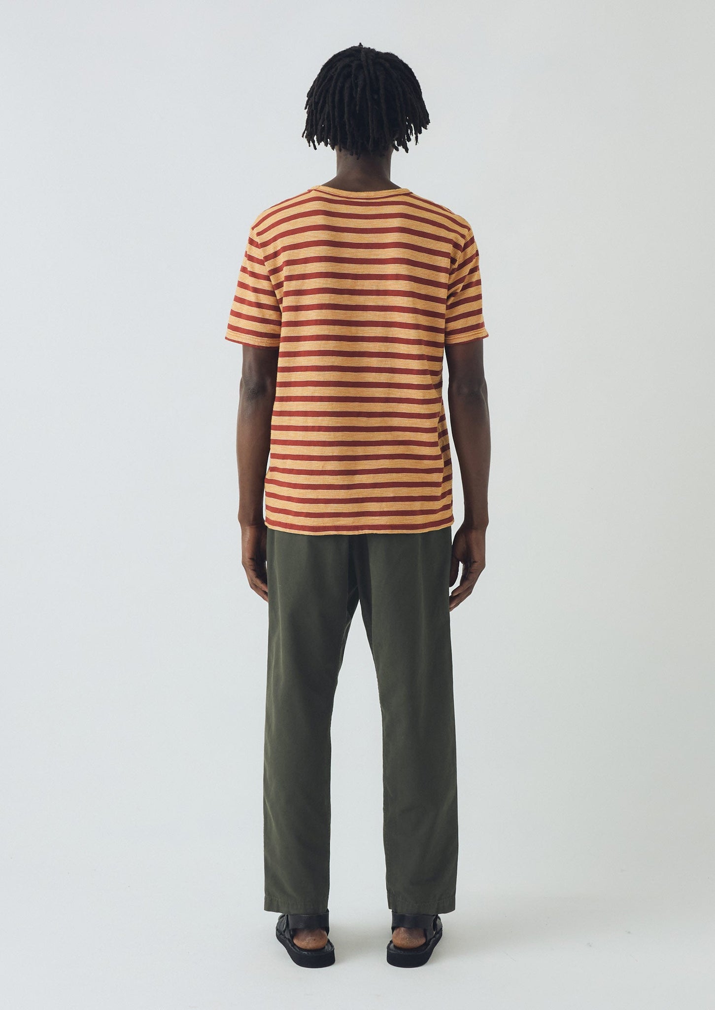 Theo Cotton Stripe Short Sleeve Tee | Red Rock