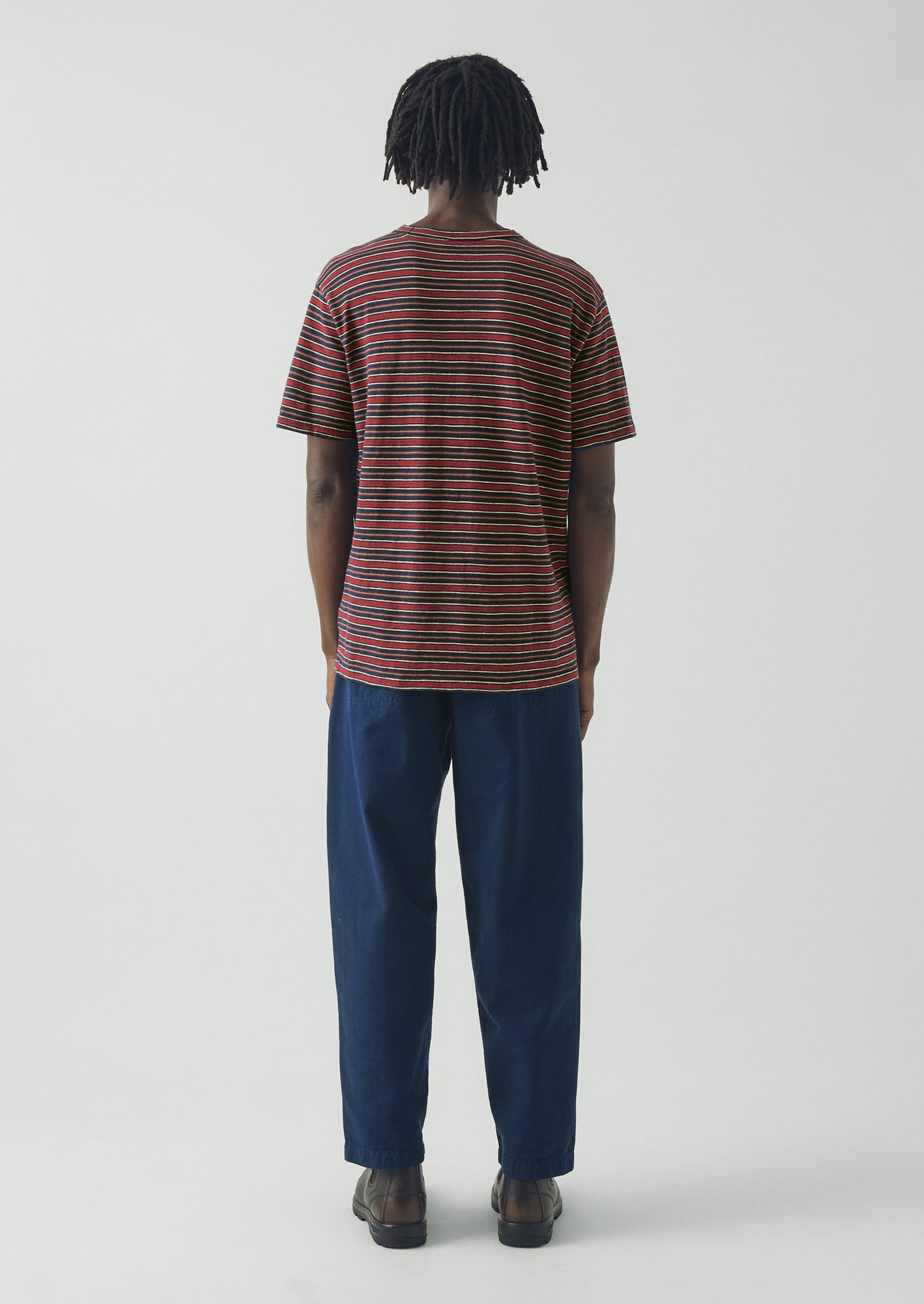 Theo Stripe Cotton Short Sleeve Tee | Provencal Blue/Multi