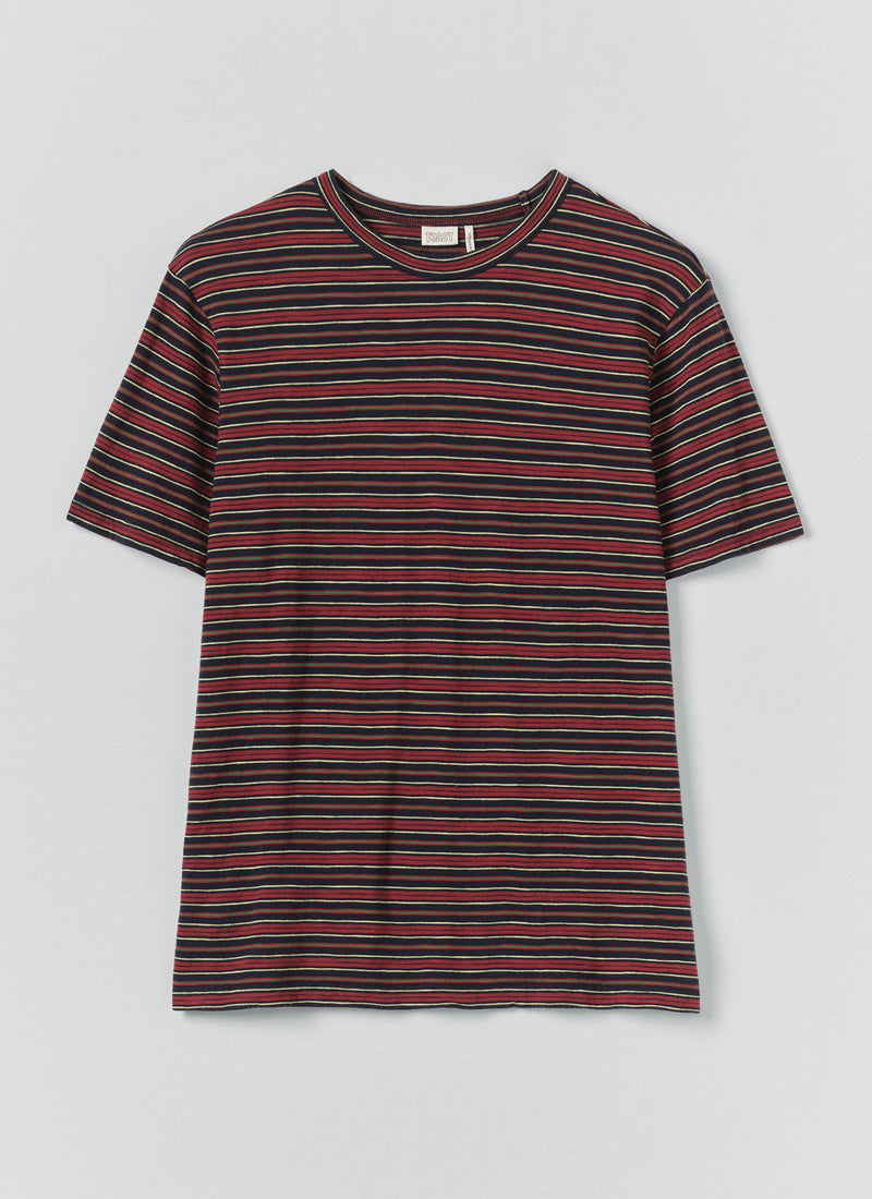 Theo Stripe Cotton Short Sleeve Tee | Provencal Blue/Multi
