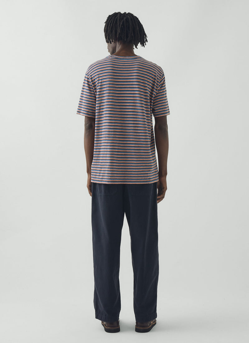 Theo Stripe Cotton Short Sleeve Tee | Multi