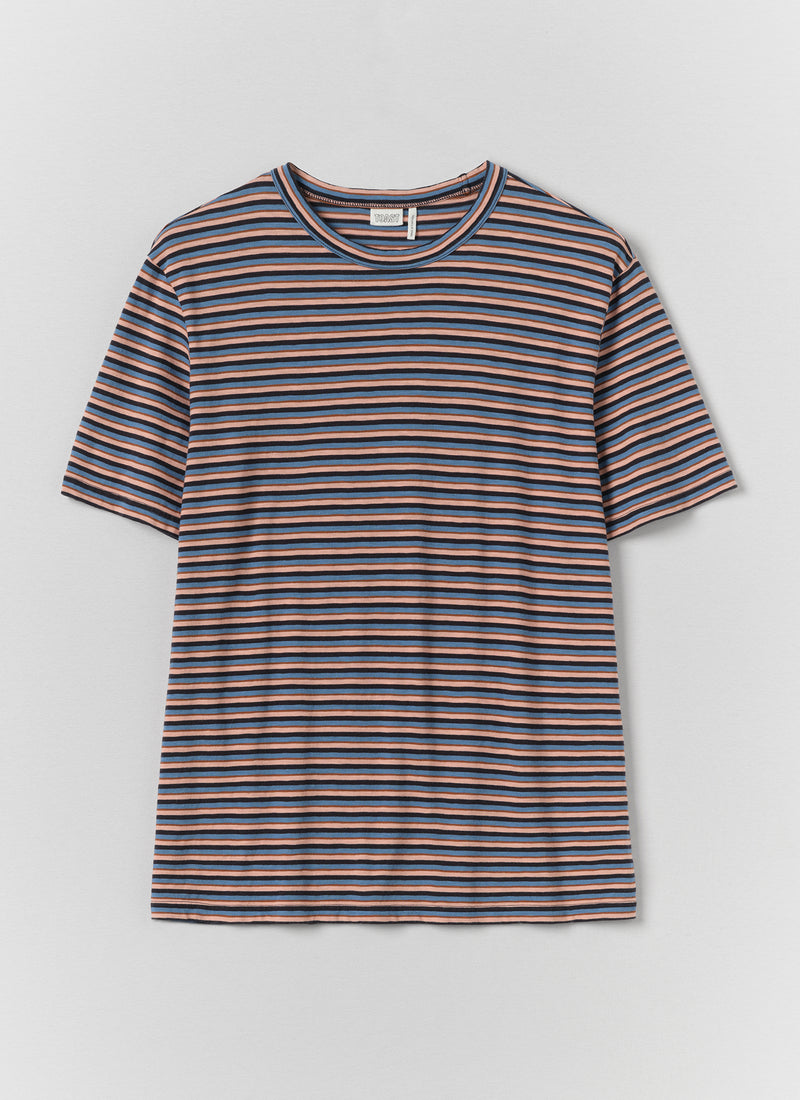 Theo Stripe Cotton Short Sleeve Tee | Multi