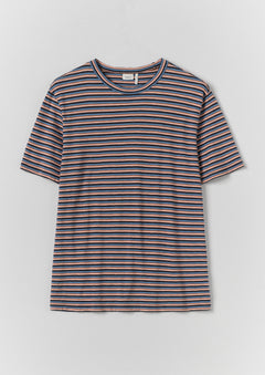 Theo Stripe Cotton Short Sleeve Tee | Provencal Blue/Multi | TOAST