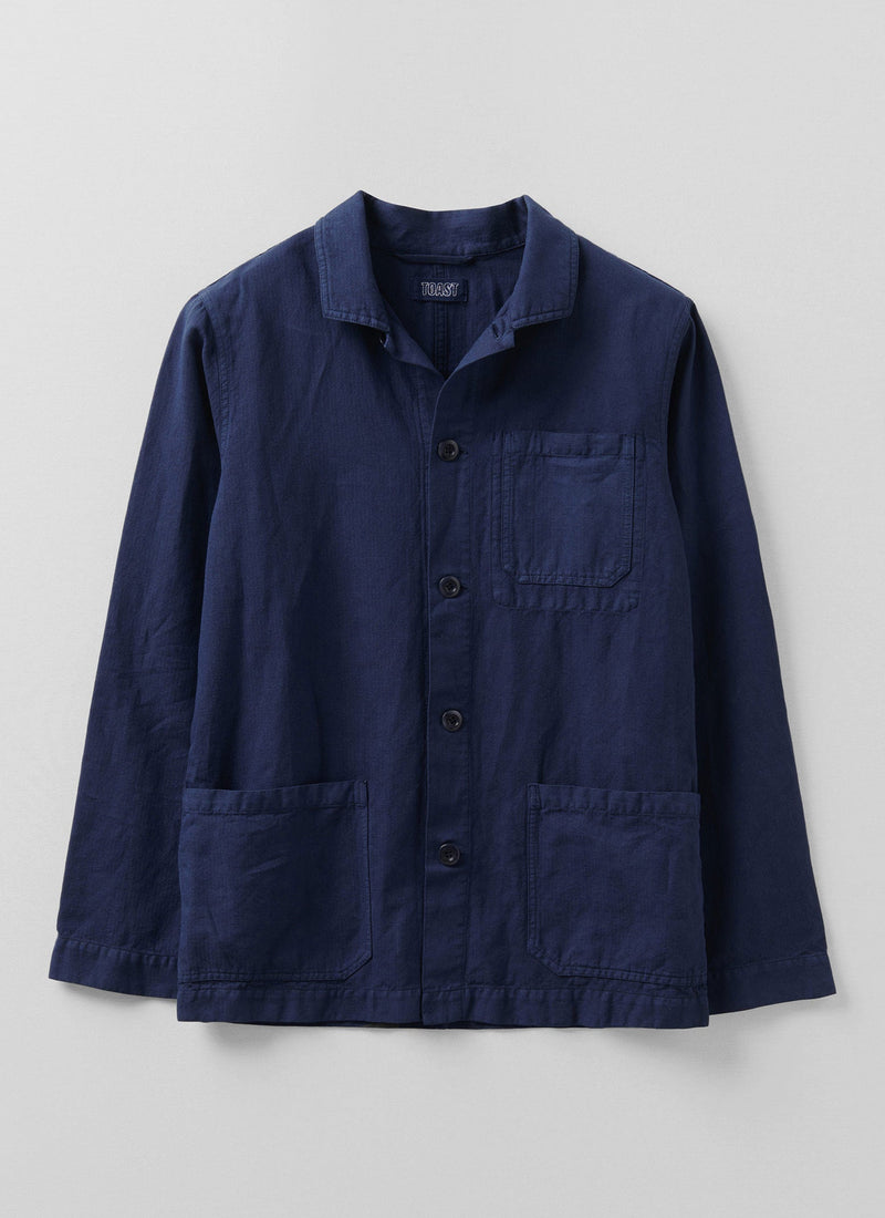 Arlo Garment Dyed Herringbone Jacket | Dark Indigo