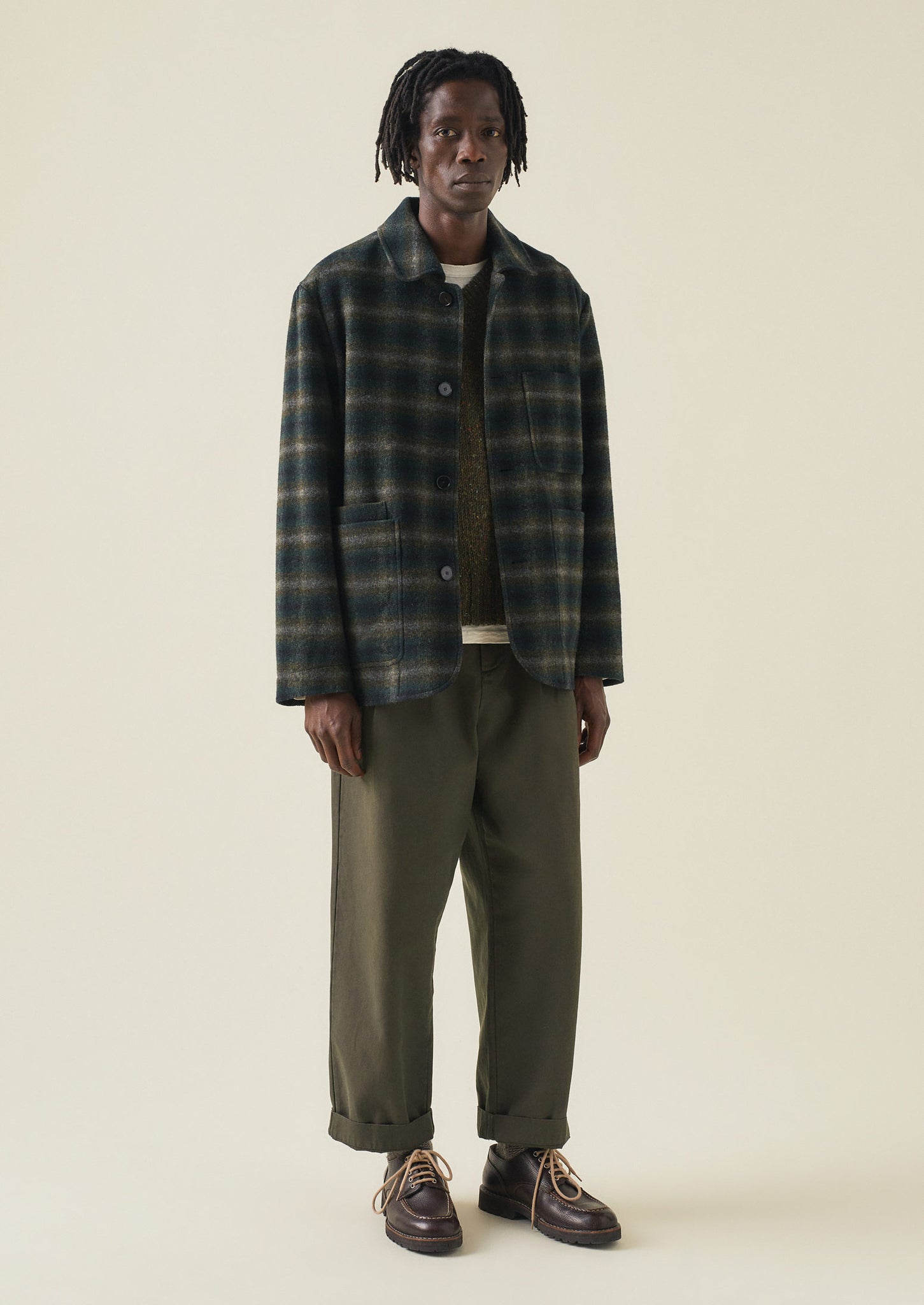 WOOL CHECK SHORT JACKET  URU