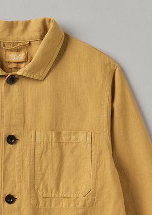 Arlo Garment Dyed Herringbone Jacket | Mustard