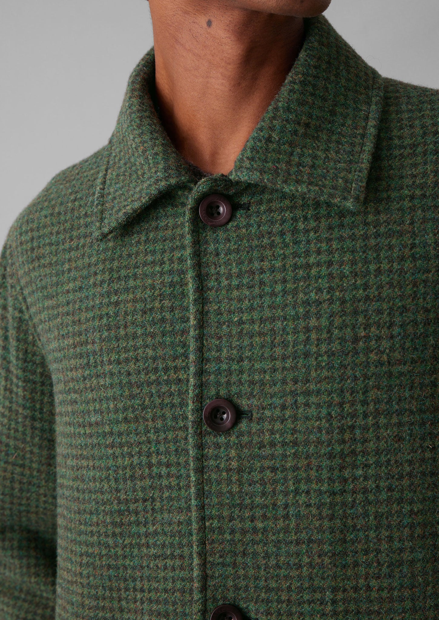 Dogtooth Wool Chore Jacket Forest Green TOAST