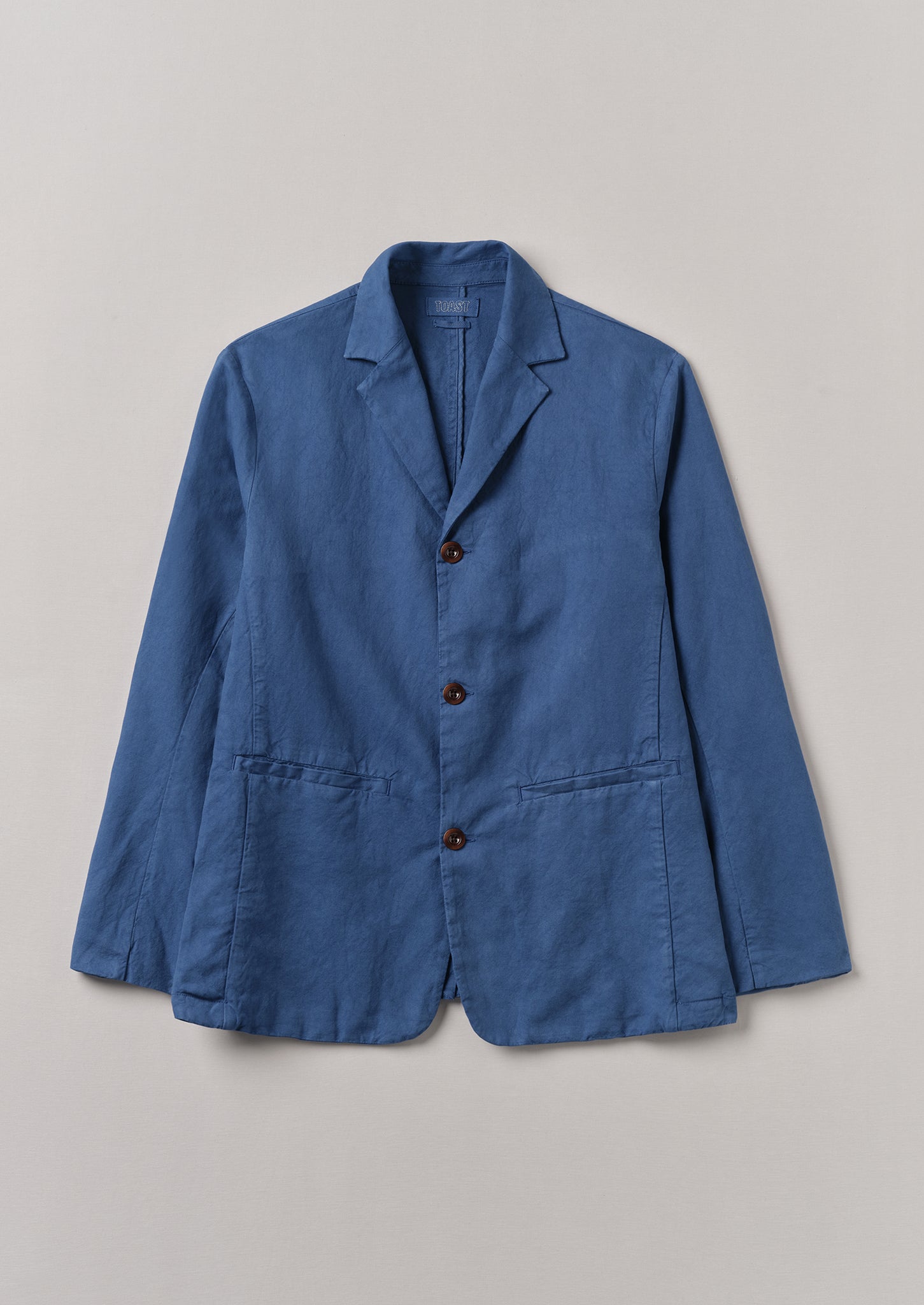 Cotton Linen High Break Blazer | Washed Indigo