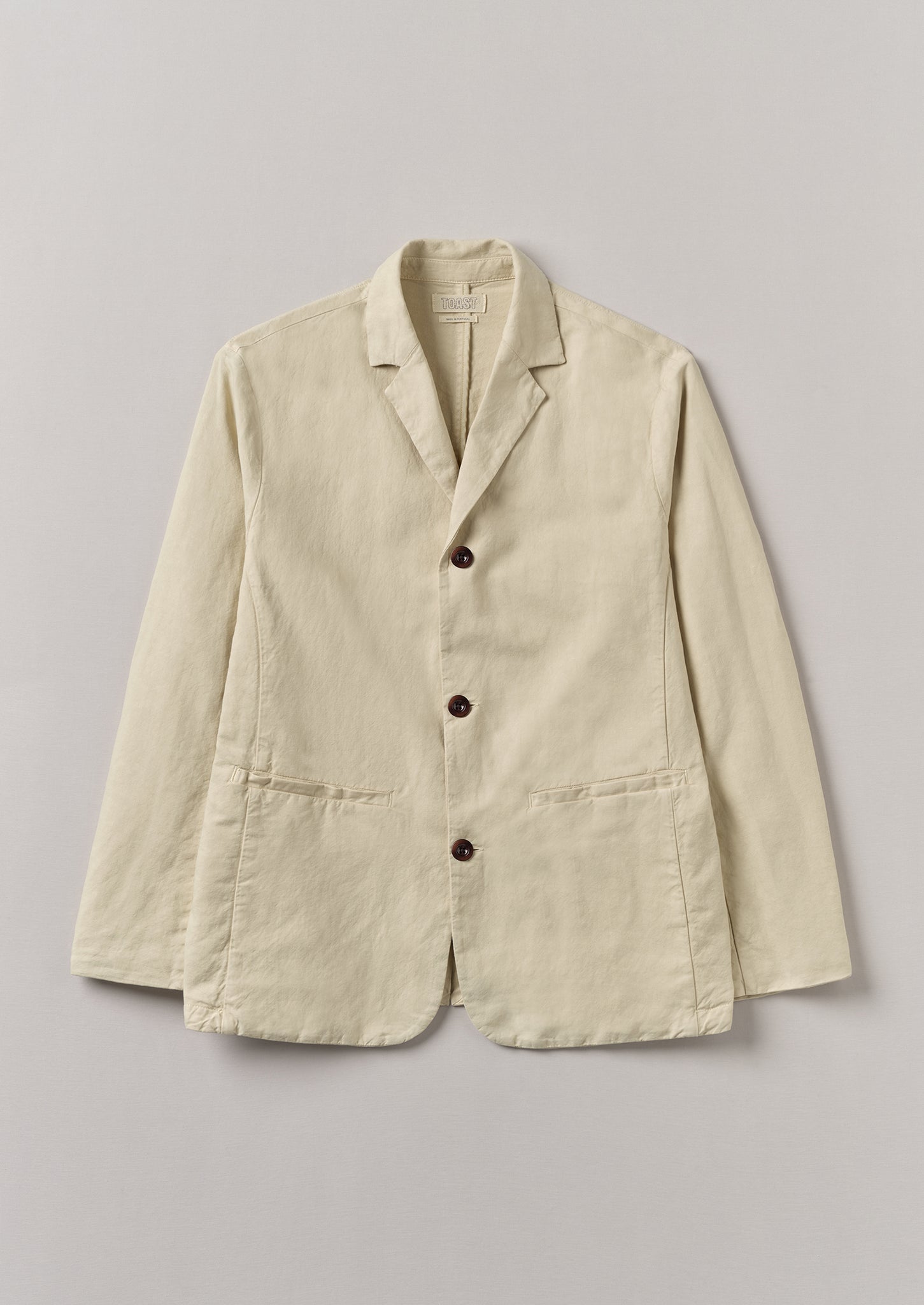 Cotton Linen High Break Blazer | Wood Ash