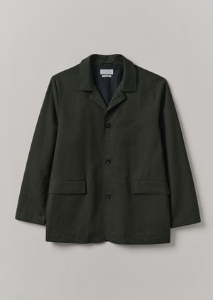 Cotton Hemp Herringbone Jacket | Forest Green