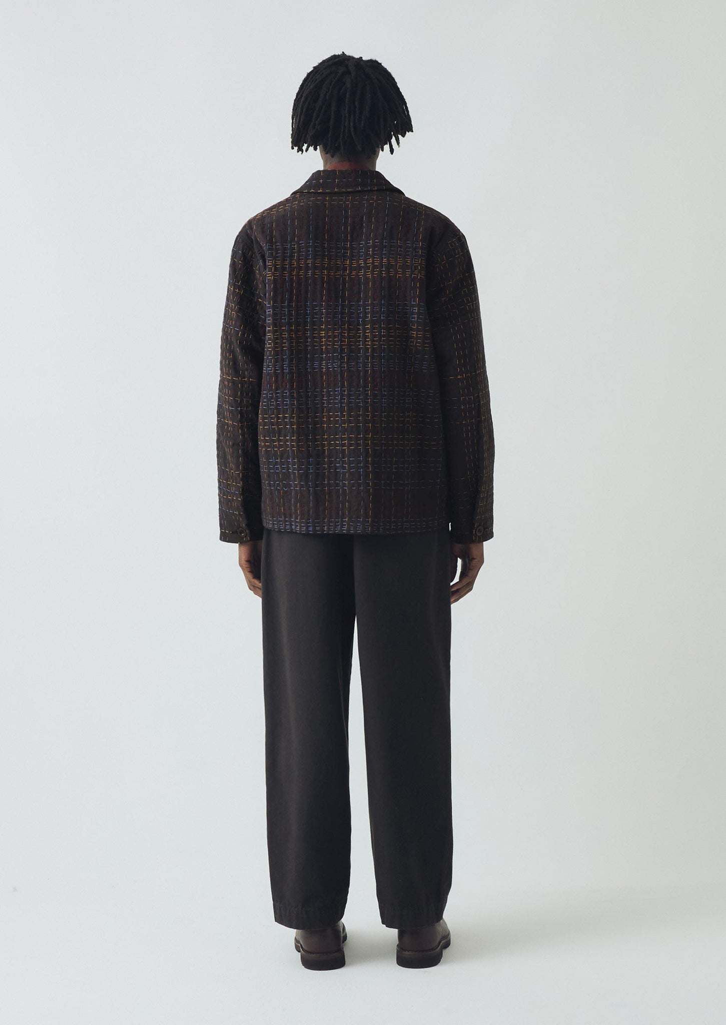 Kantha Stitch Tweed Jacket | Slate