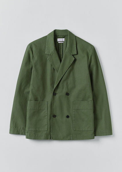 Cotton Canvas Breasted Jacket Balsam