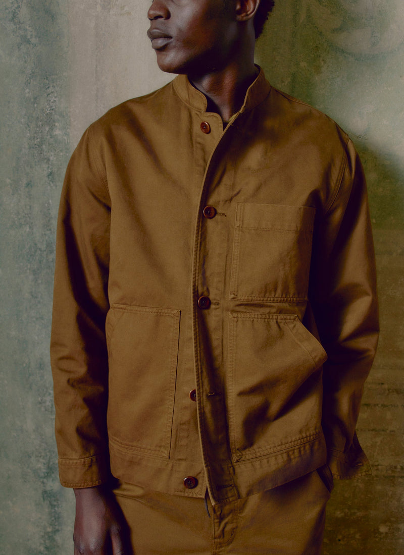Garment Dyed Cotton Twill Jacket | Bronze