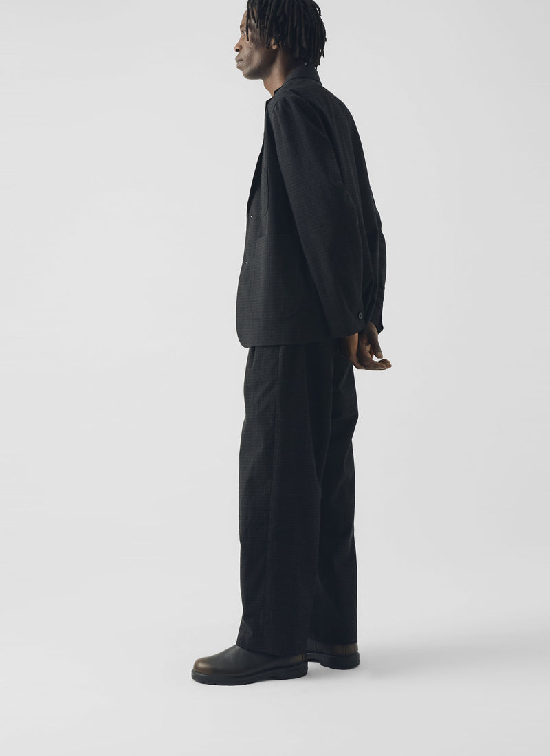 Sketch Check Cotton Wool Jacket | Slate