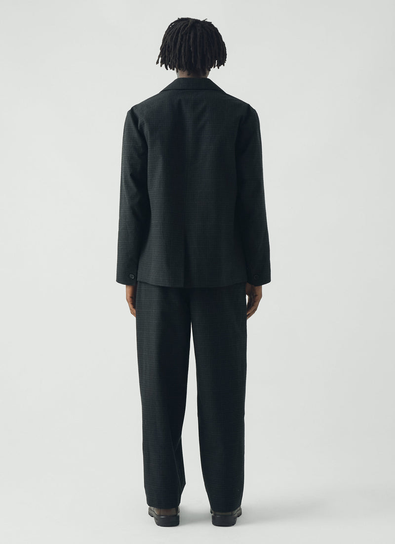 Sketch Check Cotton Wool Jacket | Slate