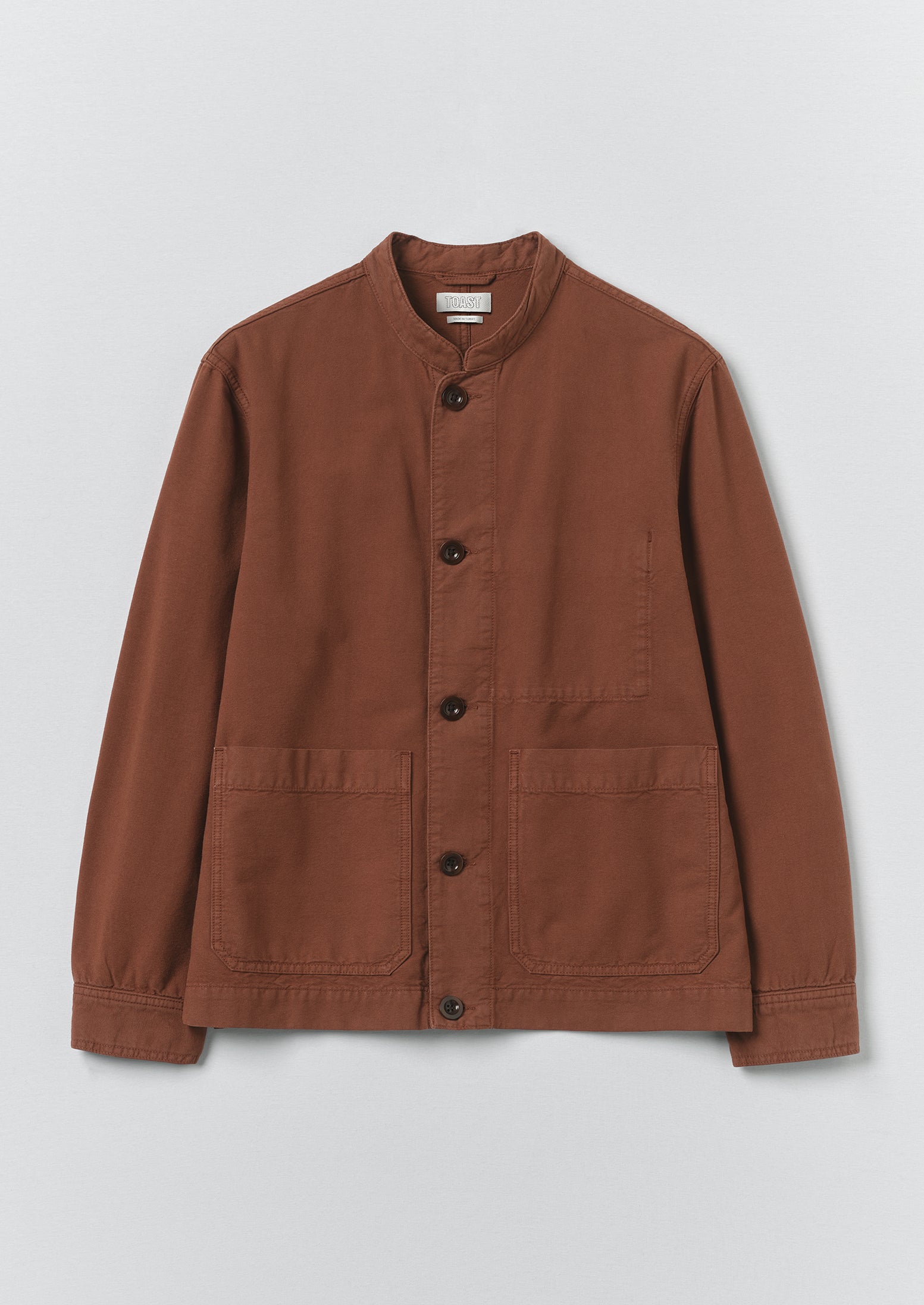 Garment Dyed Cotton Canvas Stand Collar Jacket | Cinnamon | TOAST