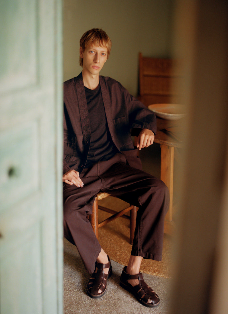 Garment Dyed Cotton Twill Jacket | Dark Cocoa