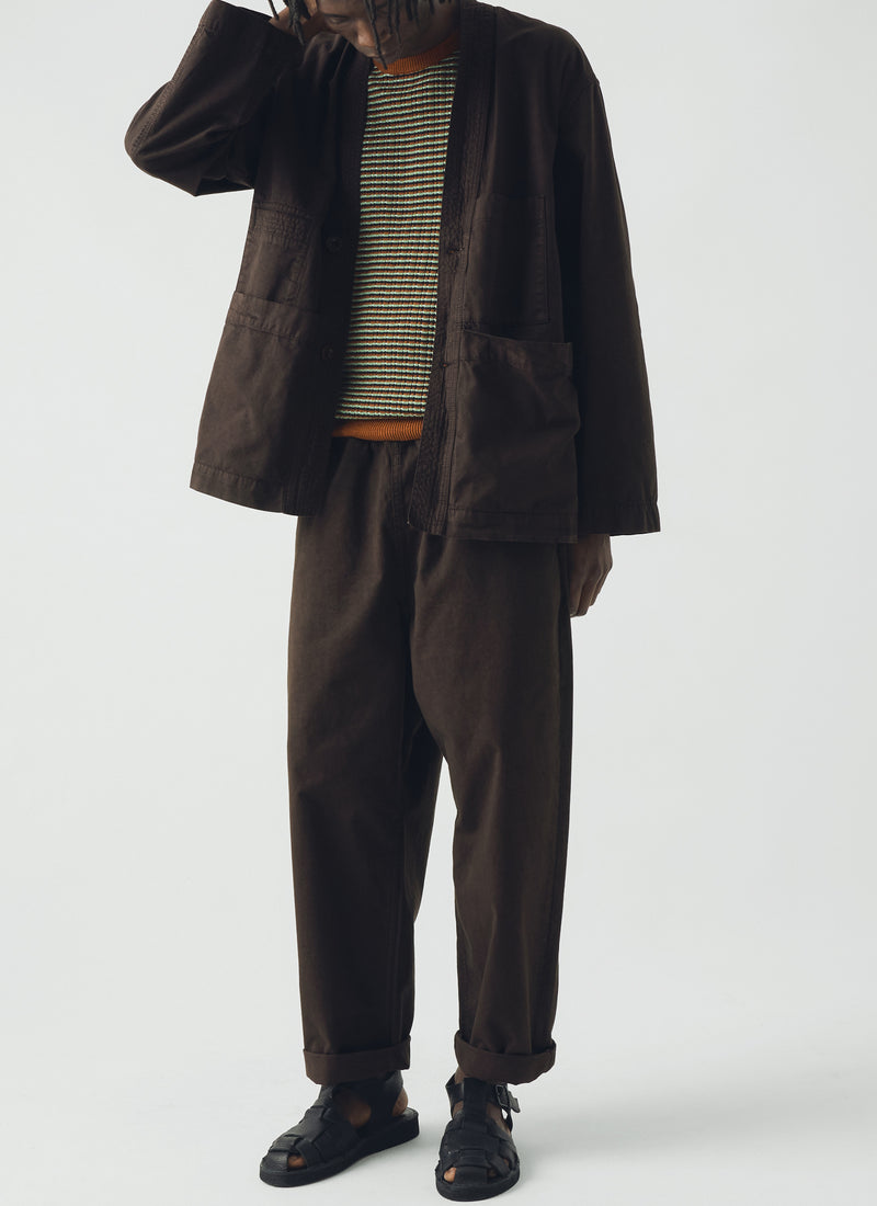 Garment Dyed Cotton Twill Jacket | Dark Cocoa