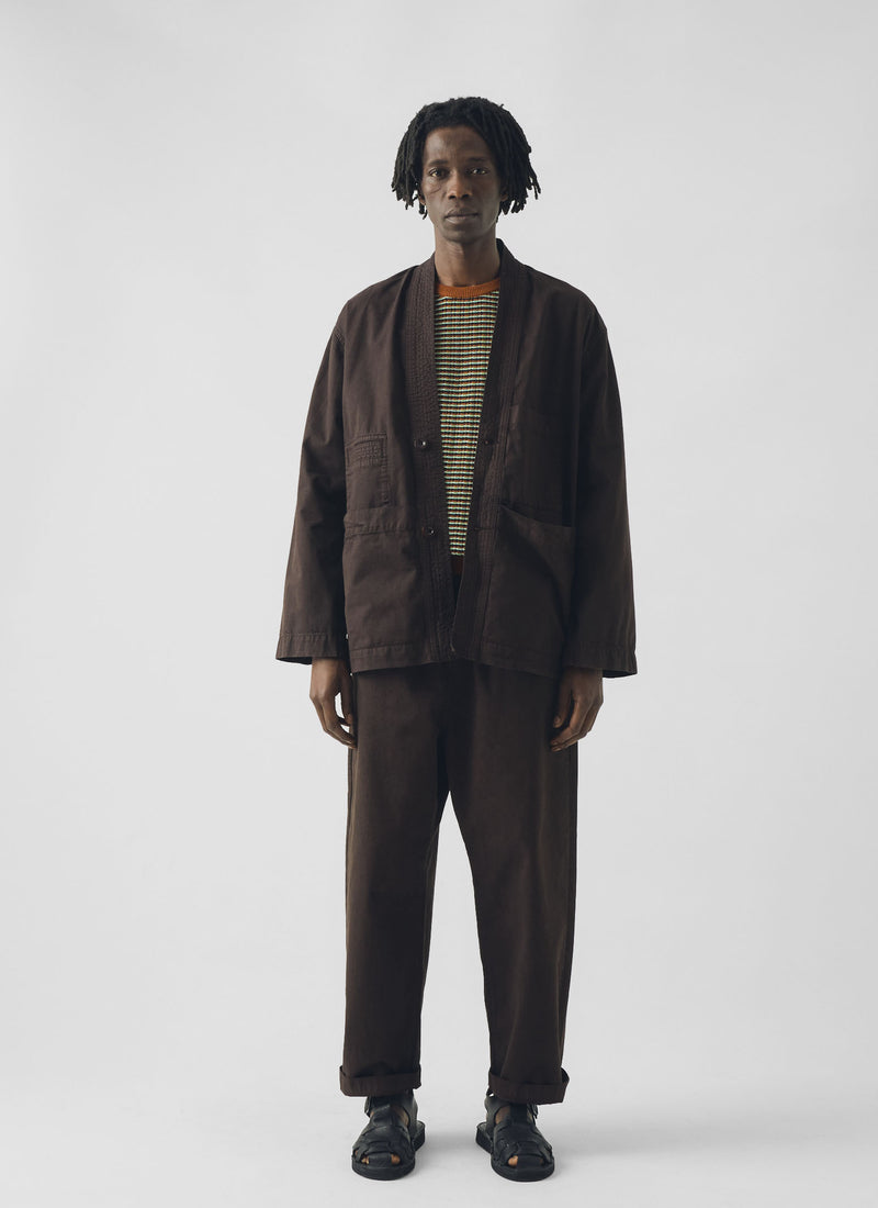 Garment Dyed Cotton Twill Jacket | Dark Cocoa