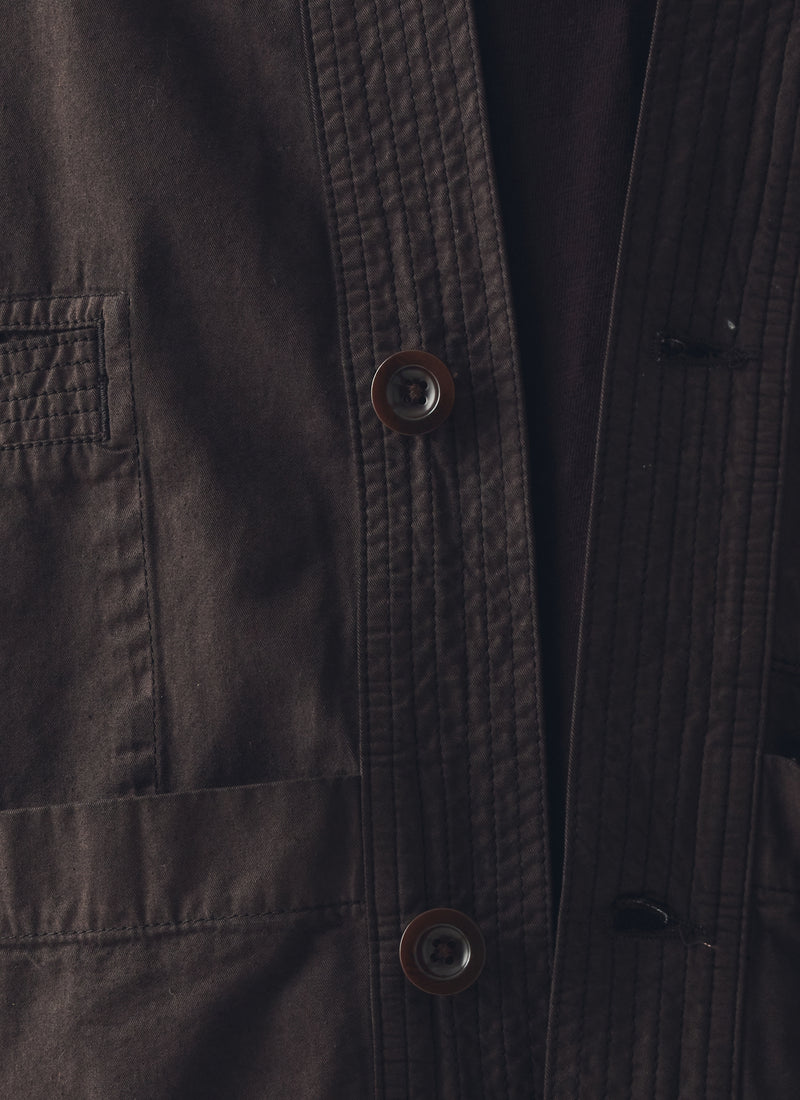 Garment Dyed Cotton Twill Jacket | Dark Cocoa