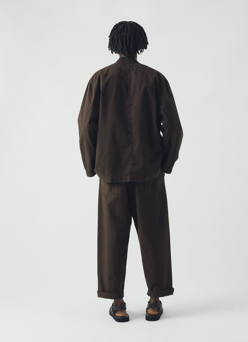 Garment Dyed Cotton Twill Jacket | Dark Cocoa