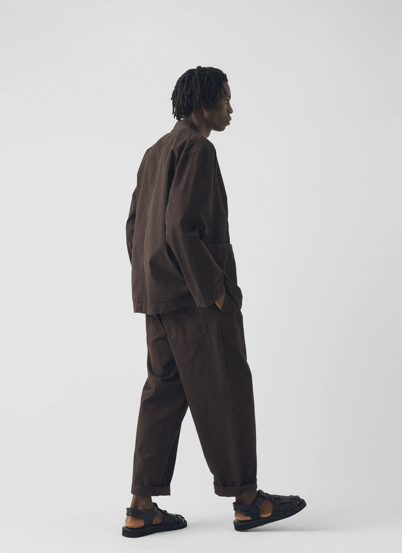 Garment Dyed Cotton Twill Jacket | Dark Cocoa