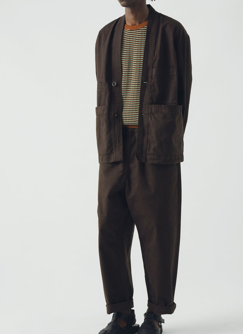 Garment Dyed Cotton Twill Jacket | Dark Cocoa