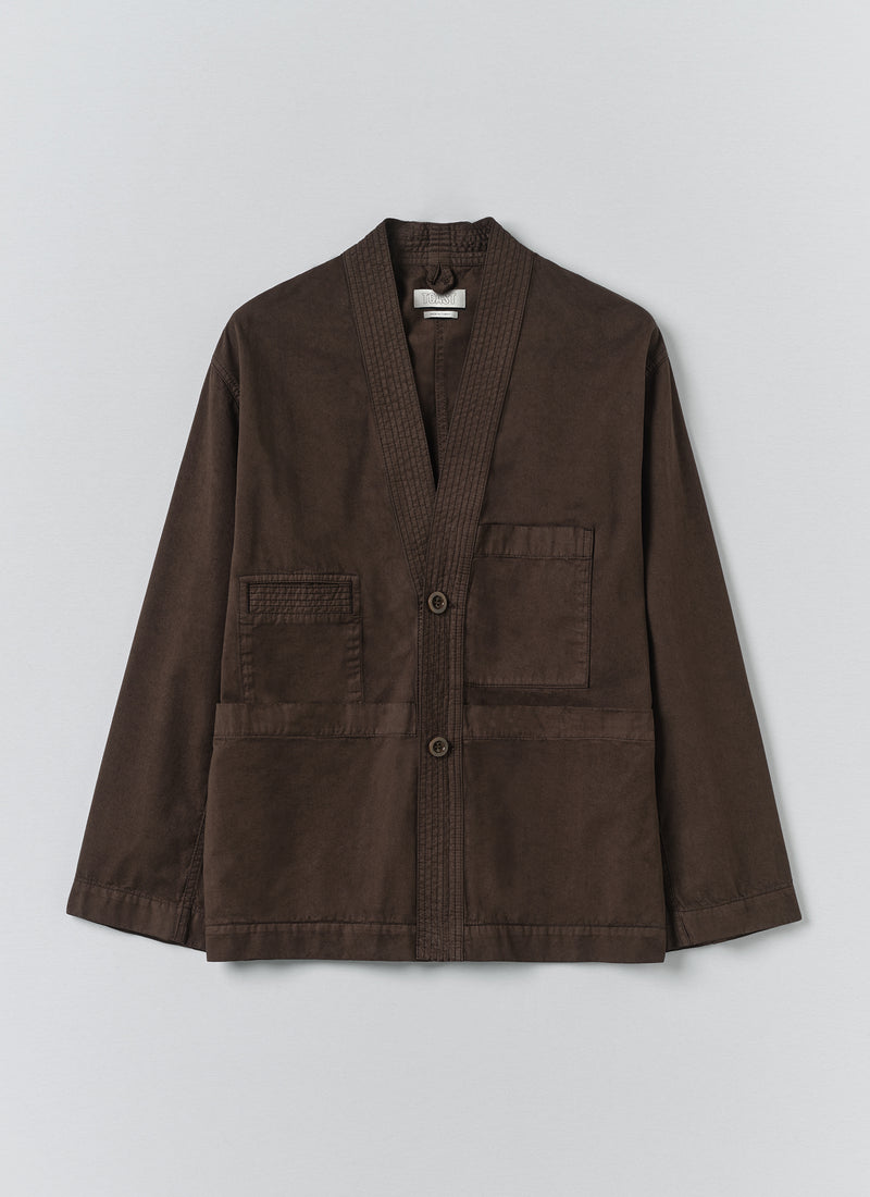 Garment Dyed Cotton Twill Jacket | Dark Cocoa