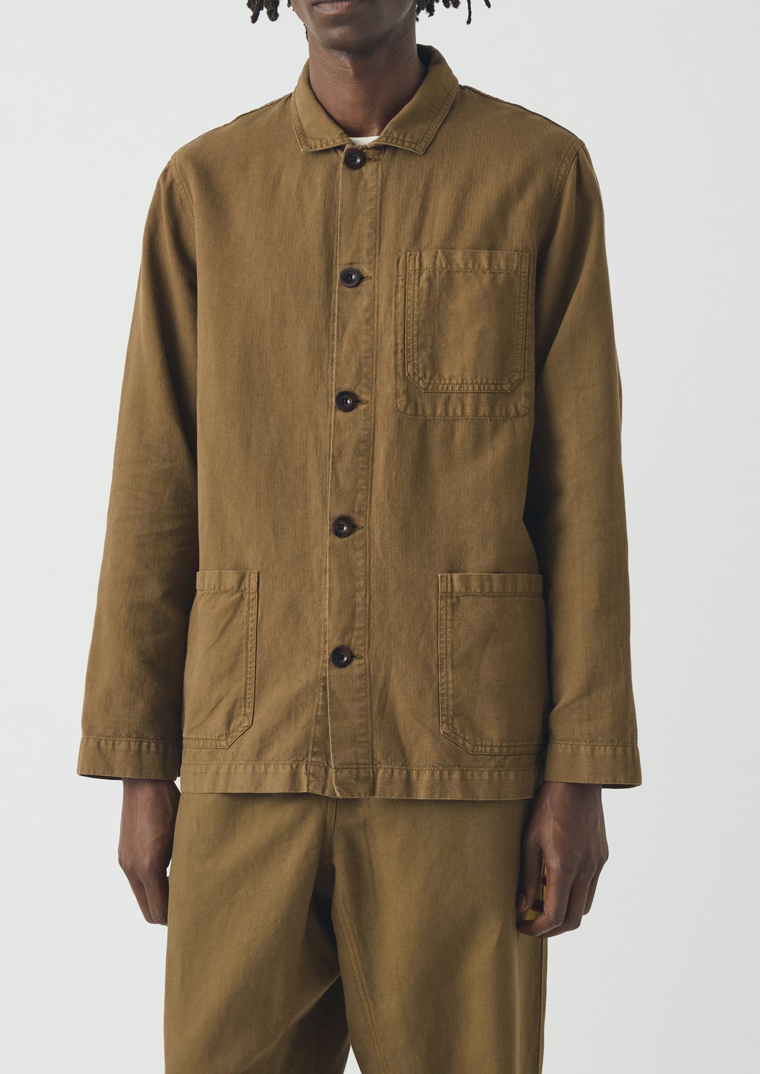 Arlo Garment Dyed Herringbone Jacket | Woodland Green | TOAST