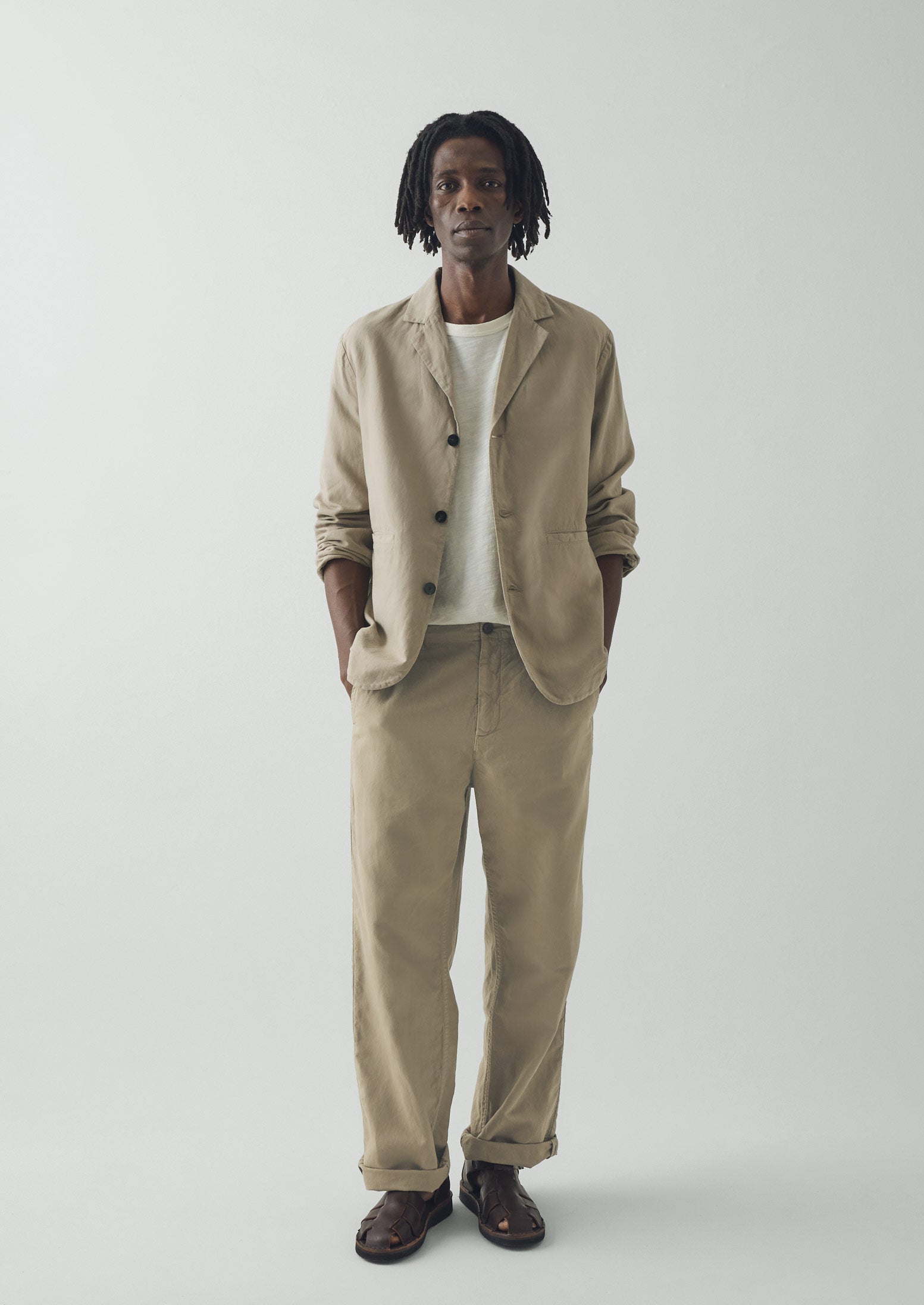High Break Cotton Linen Blazer | Salt | TOAST
