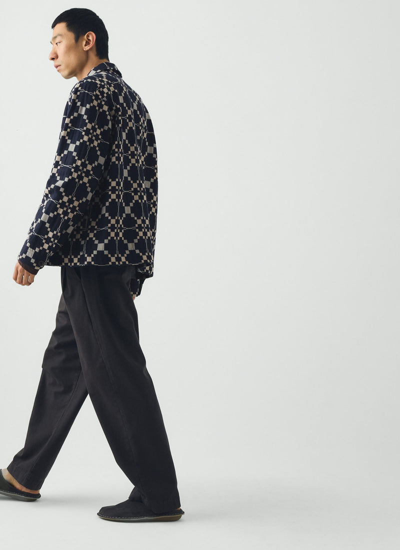 Lattice Cloth Cotton Wool Jacket | Indigo