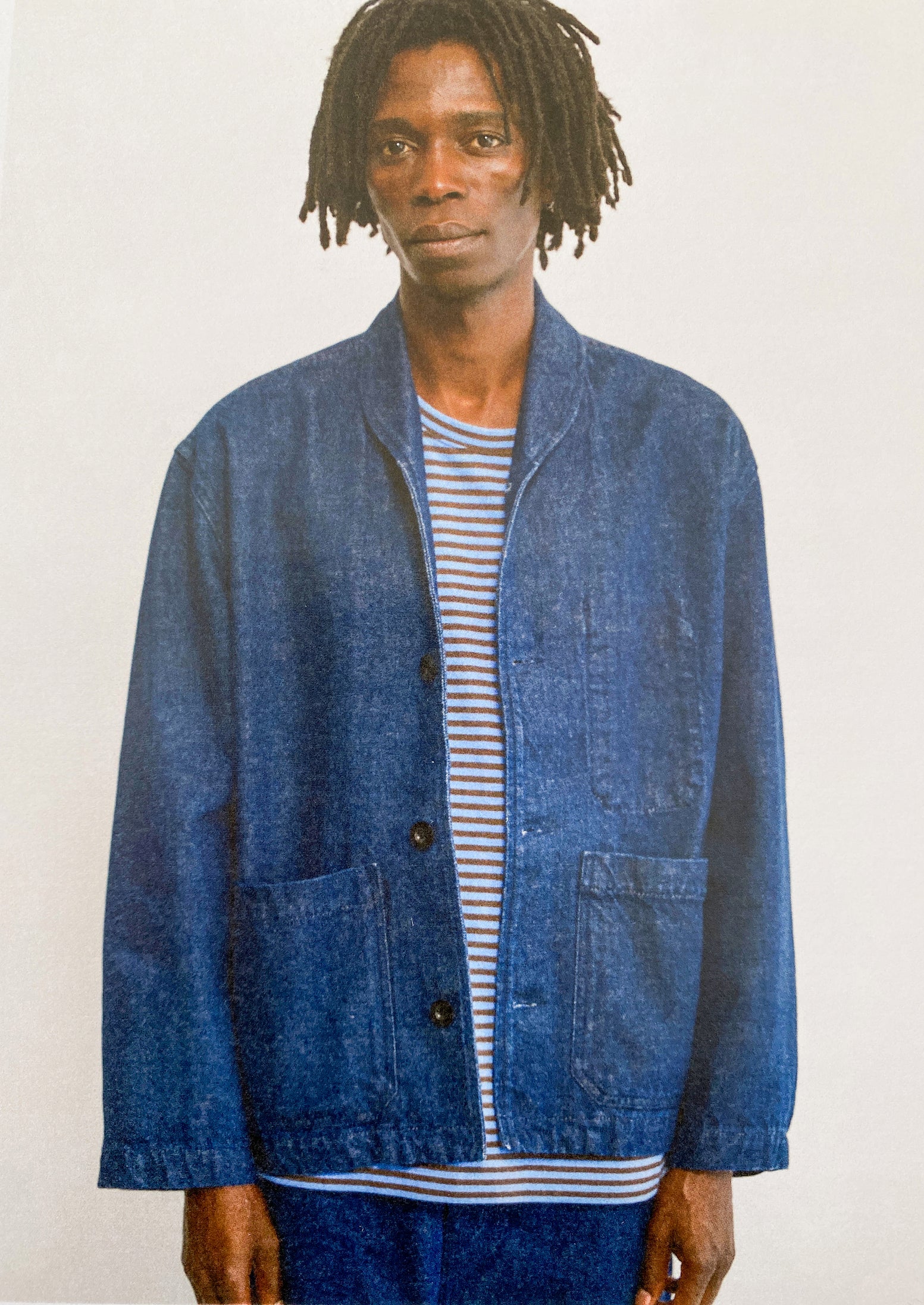 Cotton Linen Denim Jacket | Indigo | TOAST