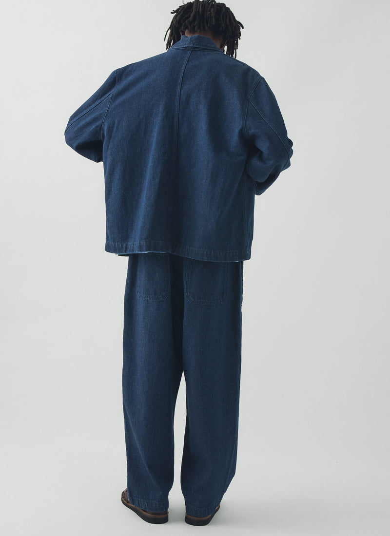 Cotton Linen Denim Jacket | Indigo