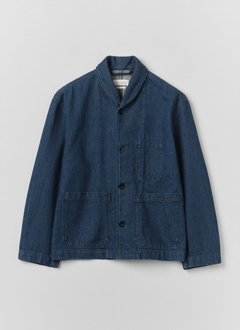 Cotton Linen Denim Jacket | Indigo