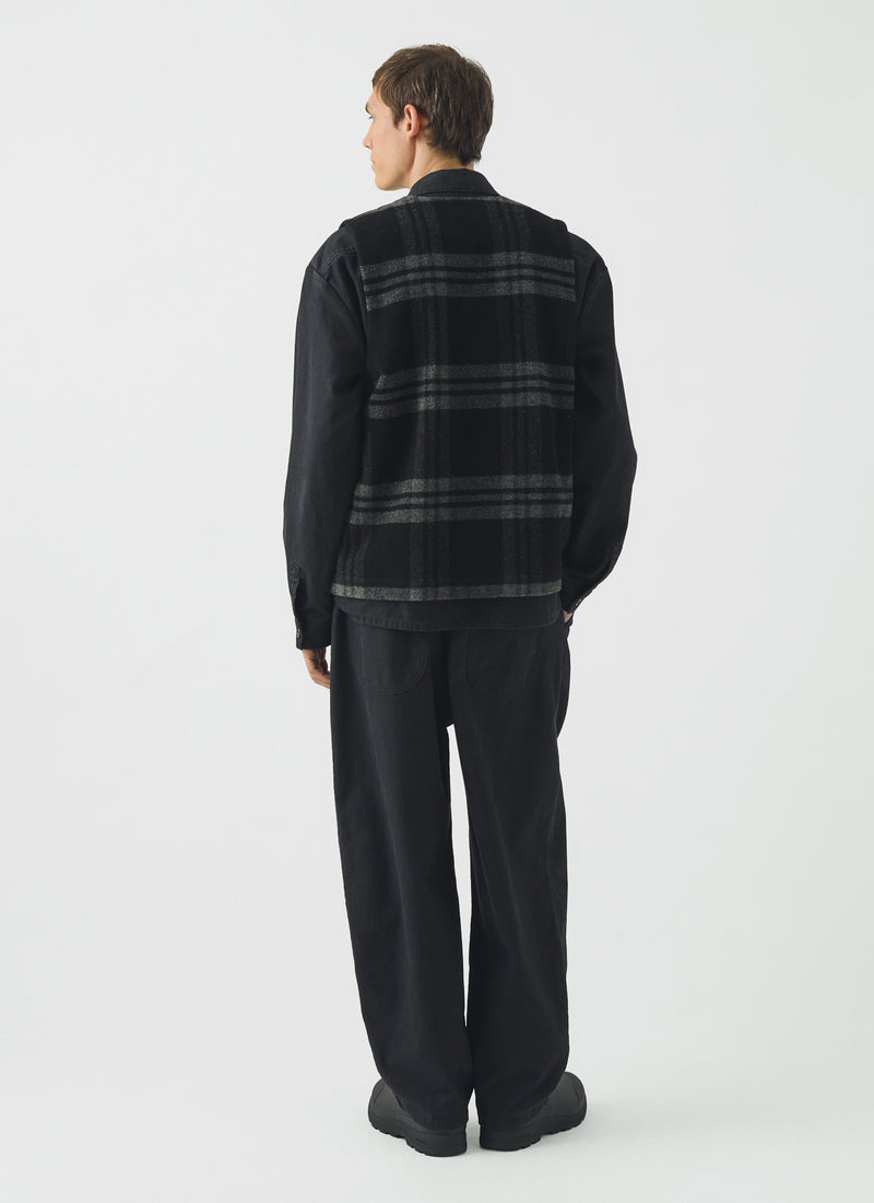 Melton Wool Check Gilet | Charcoal