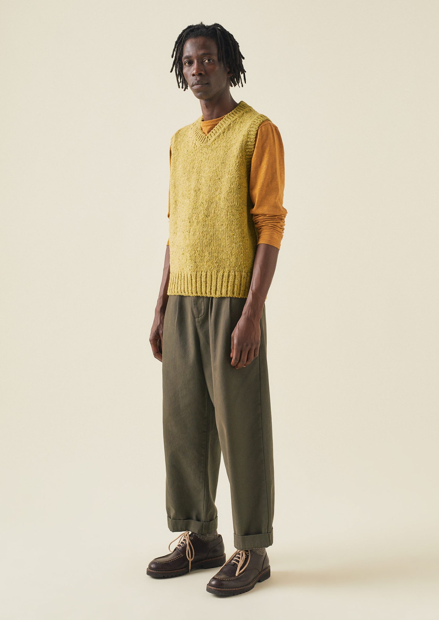 Donegal Wool Knitted Tank | Soft Yellow