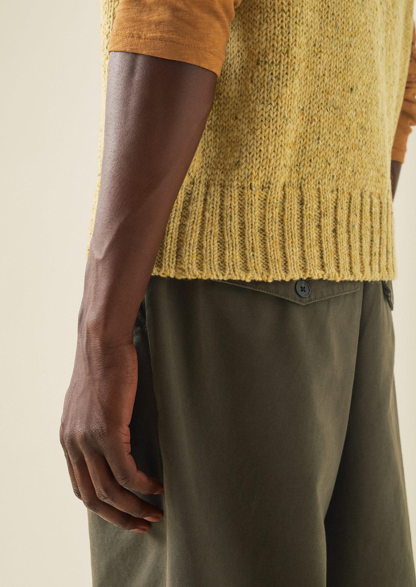 Donegal Wool Knitted Tank | Soft Yellow
