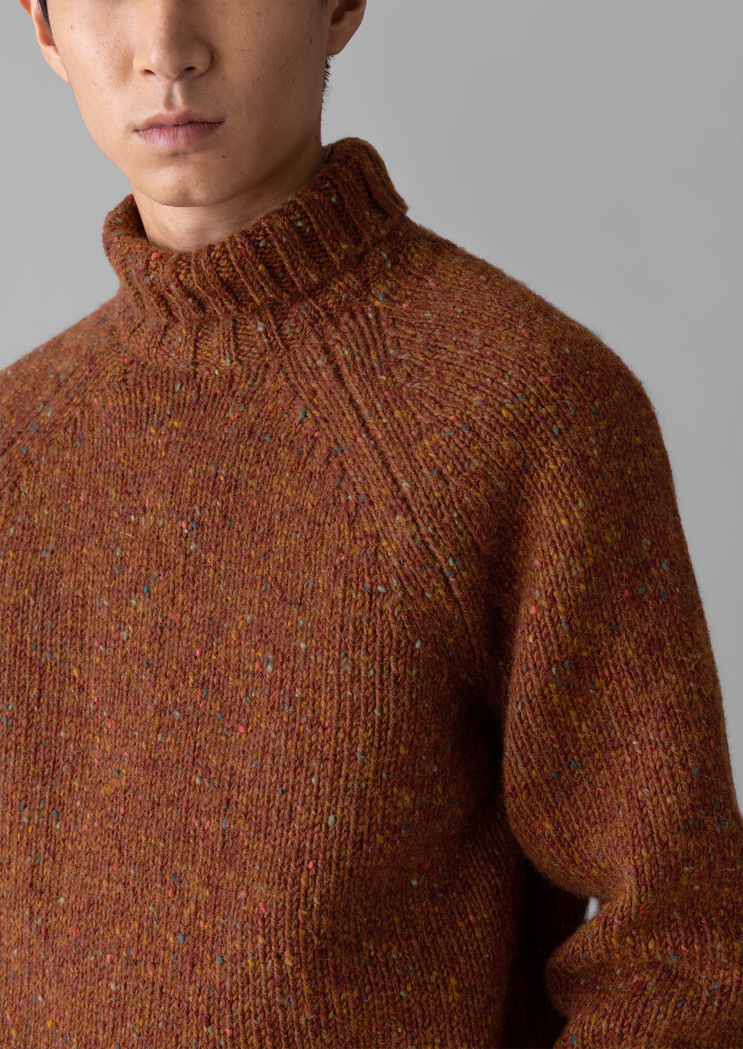 Donegal Roll Neck Sweater, Copper