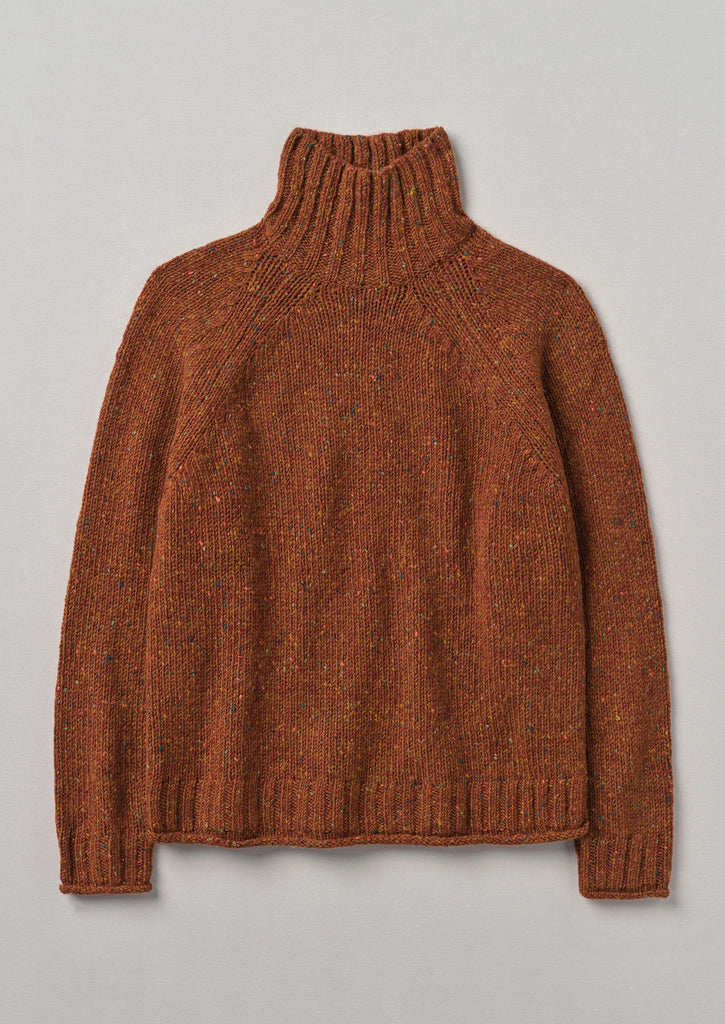 Donegal Roll Neck Sweater Copper TOAST