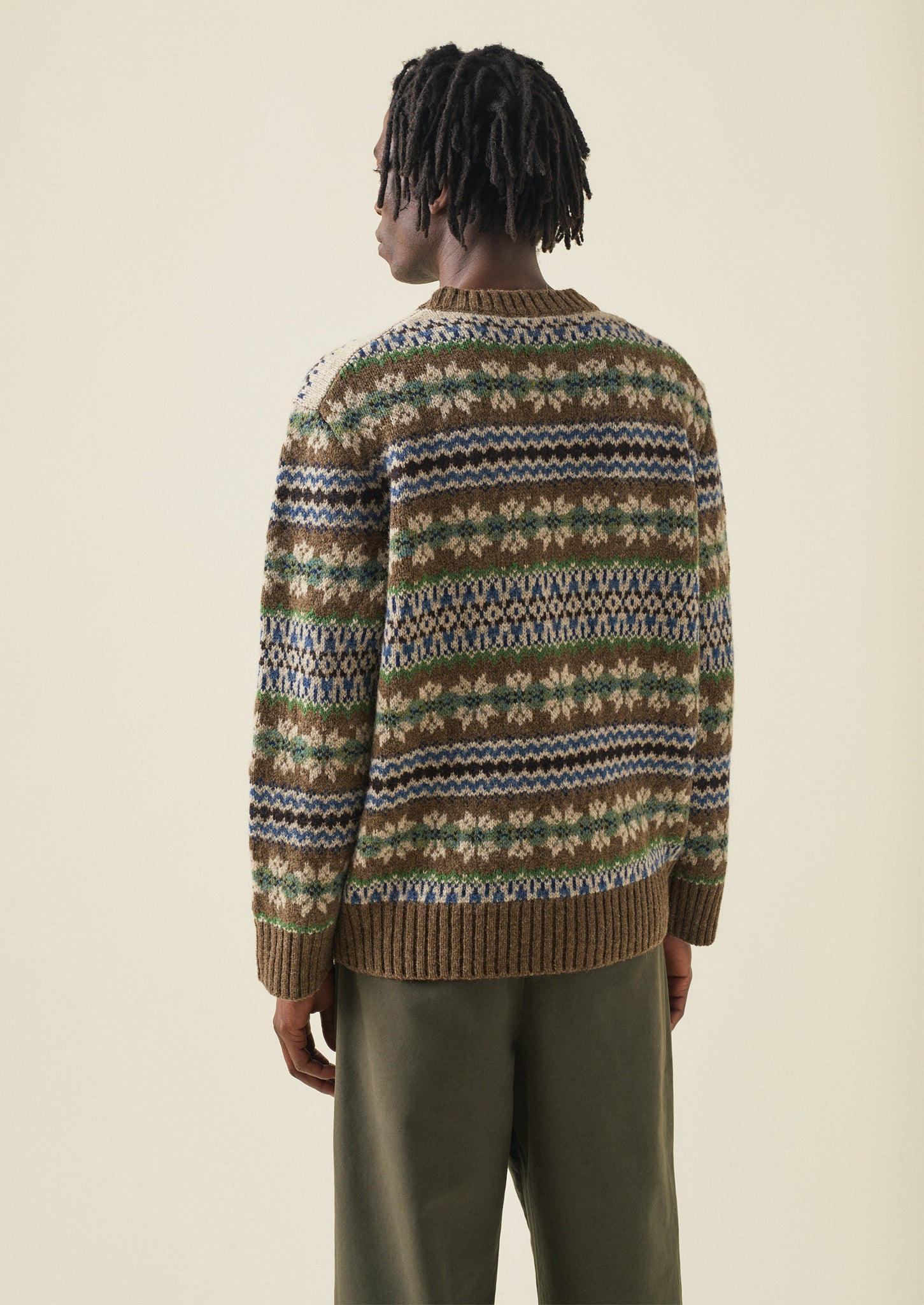 Shetland Wool Fair Isle Sweater | Camel Multi