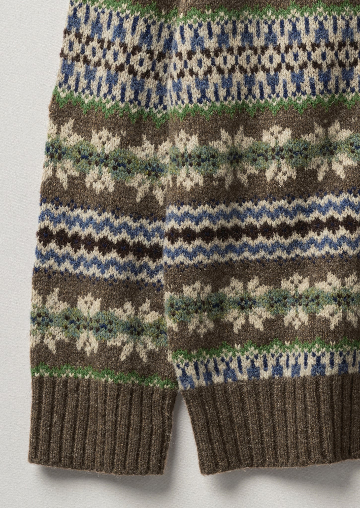 Shetland Wool Fair Isle Sweater | Camel Multi
