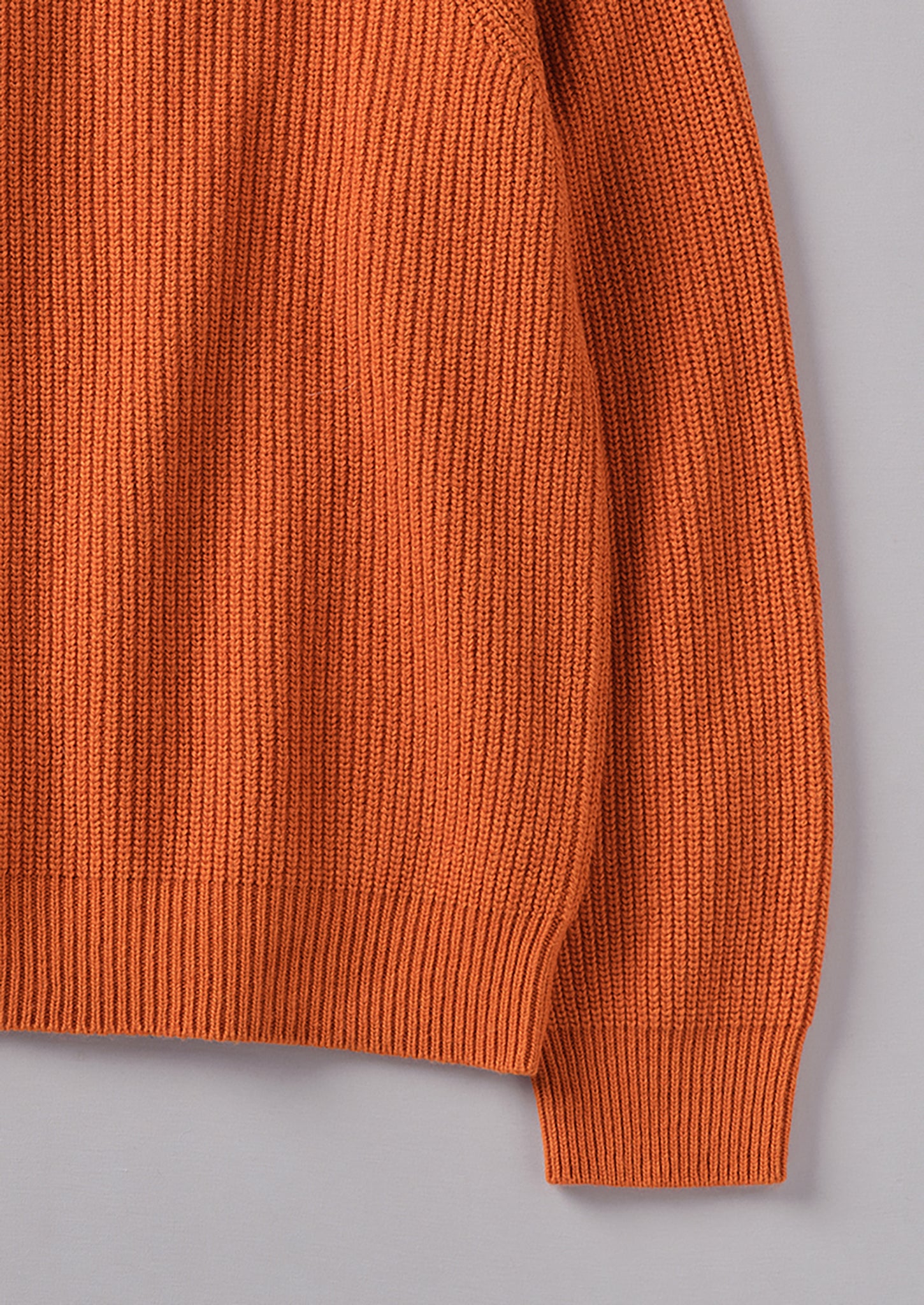 Fisherman Rib Cotton Wool Sweater | Pumpkin