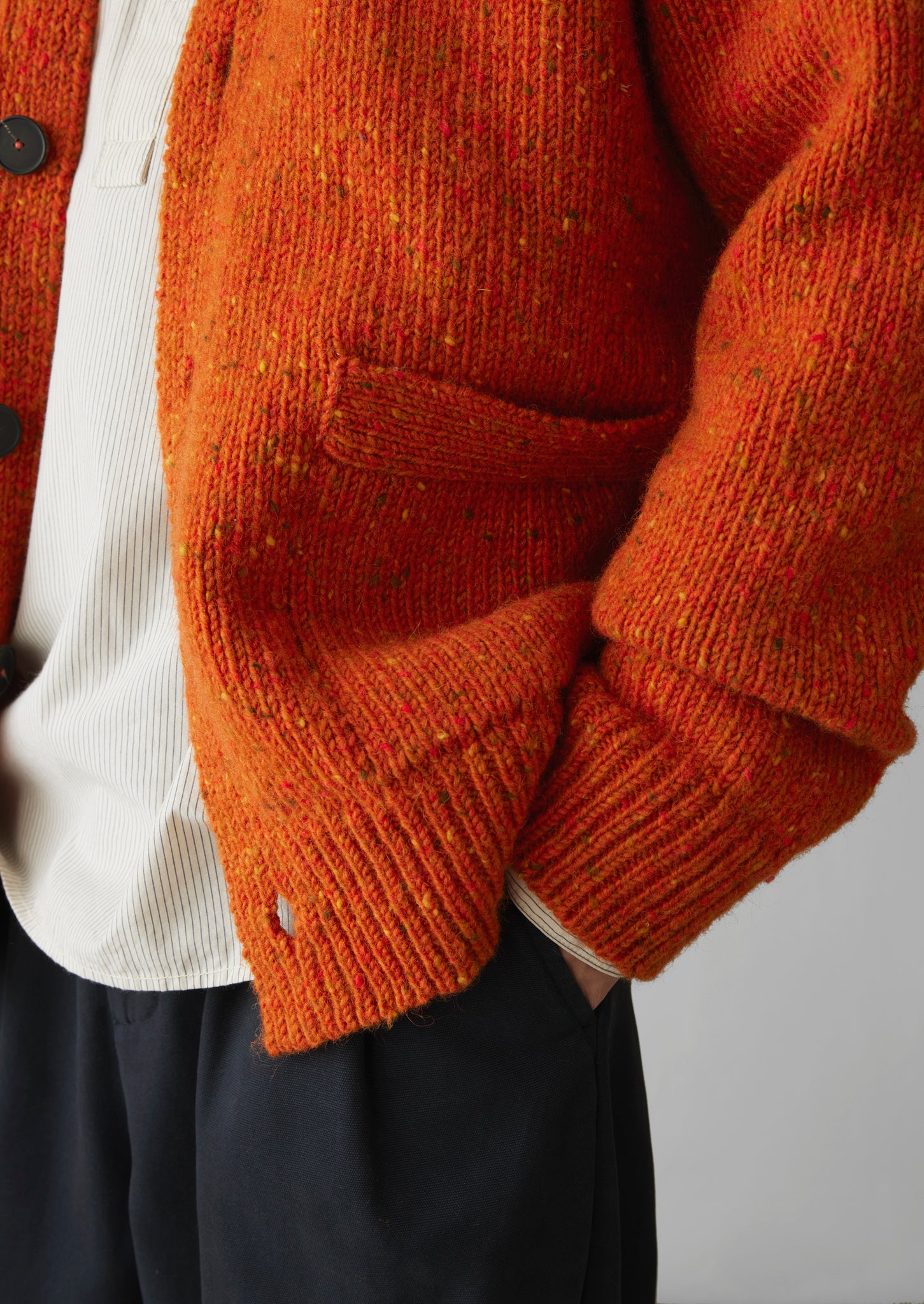 V-Neck Donegal Wool Cardigan | Wild Carrot