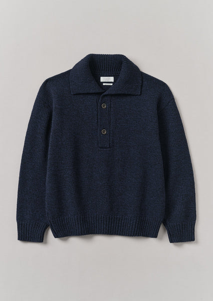 Half Placket Wool Pullover Melange