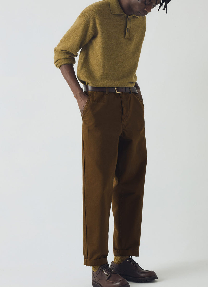 Wool Alpaca Polo Sweater | Pear