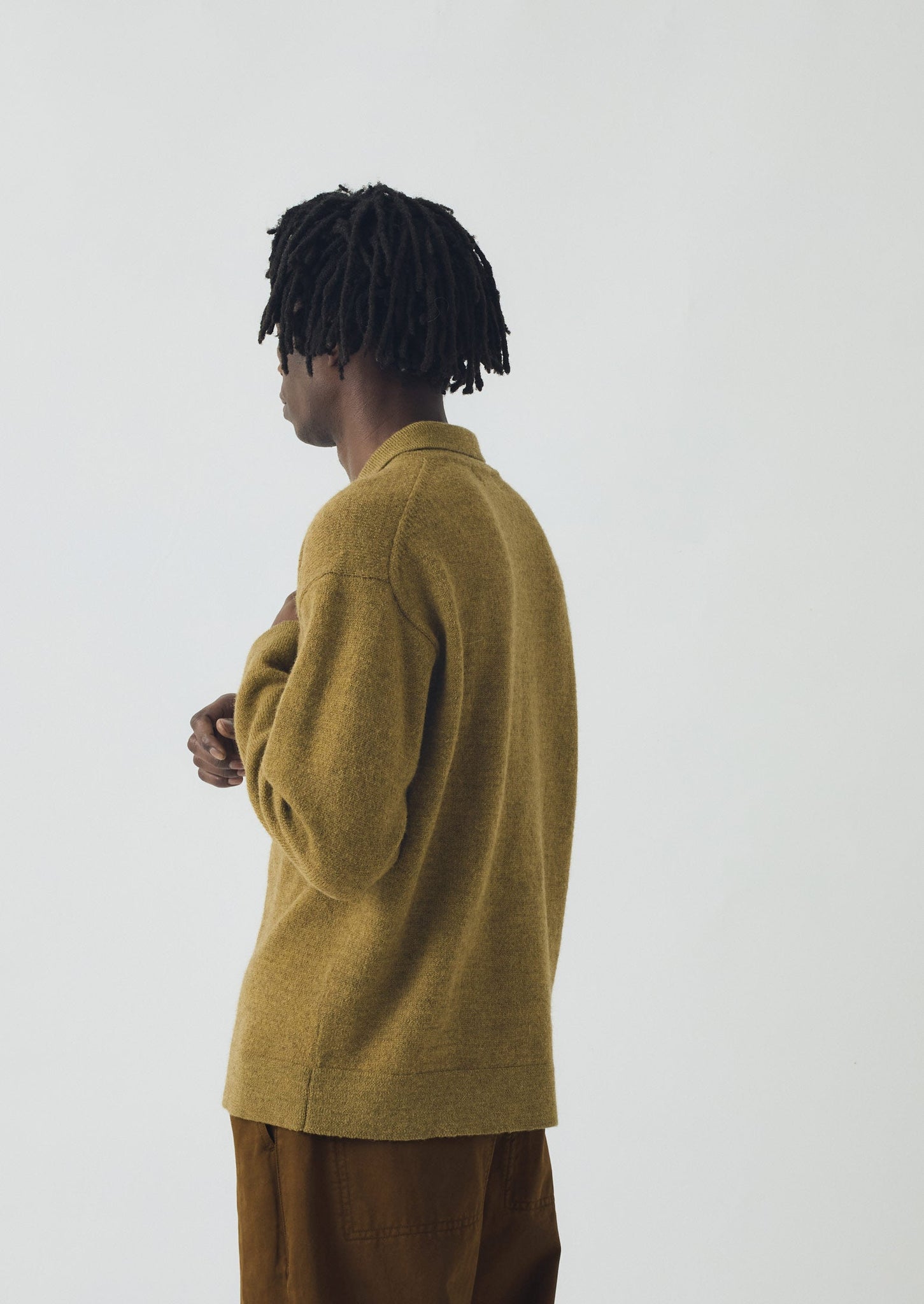 Wool Alpaca Polo Sweater | Pear