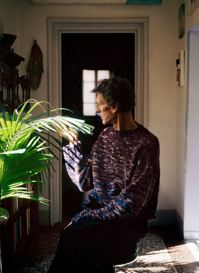 Hand Dyed Textured Sweater | Plum Multi