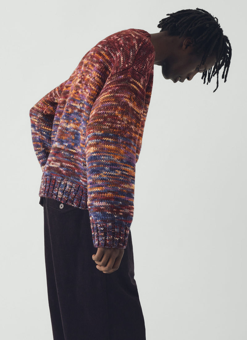 Hand Dyed Textured Sweater | Plum Multi