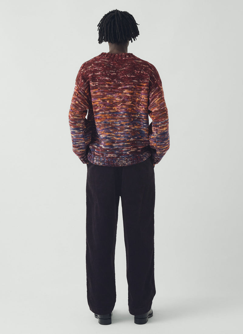 Hand Dyed Textured Sweater | Plum Multi